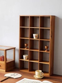 Solid Wood Duobao Grid Shelf