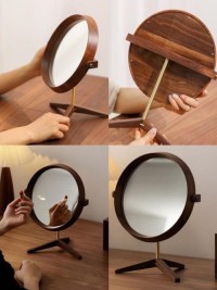 Creative Solid Wood Cosmetic Mirror