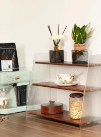 Solid Wood Glass Display Shelf